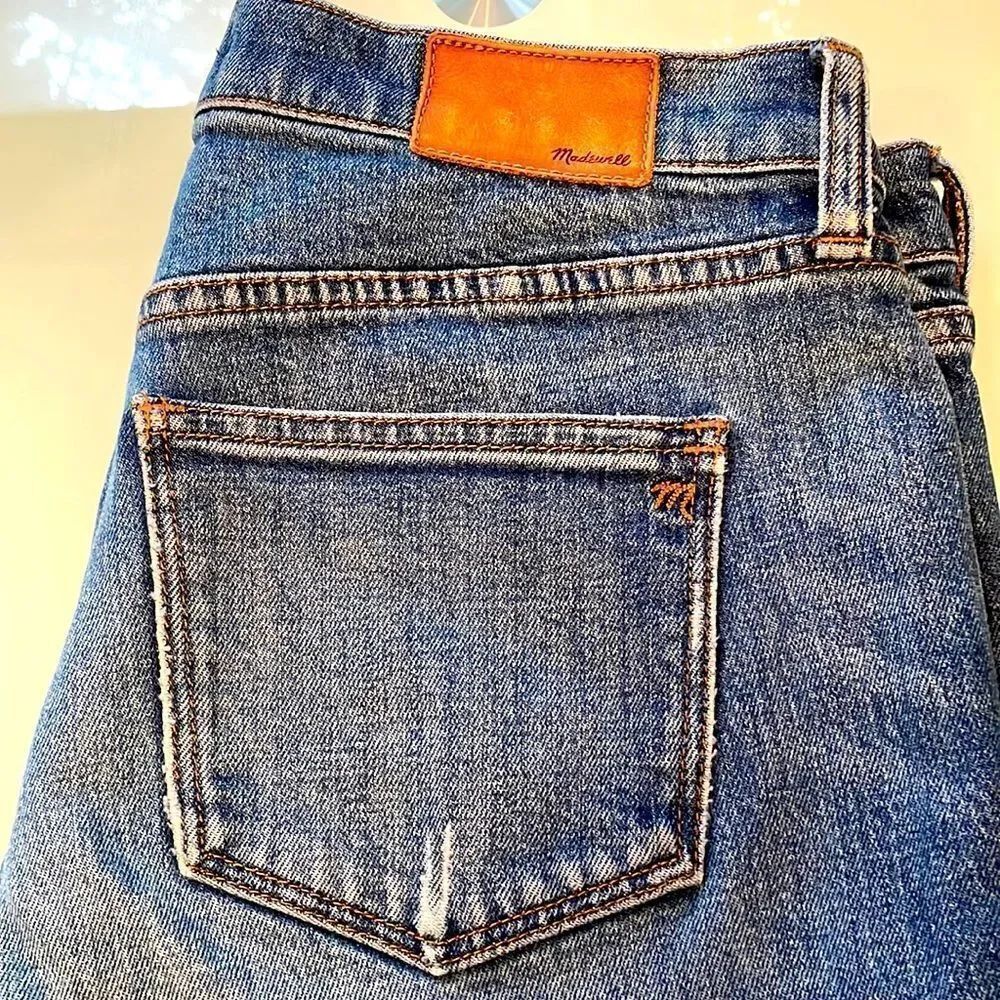 Madewell jeans 27 the slim boyjean blue distressed including crutch area